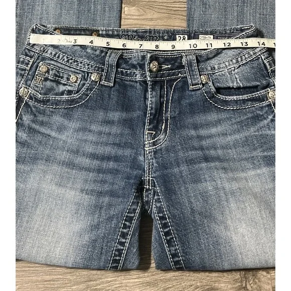 Miss Me Blue Boot Cut Jeans with Silver Embellishments - Picture 7 of 12